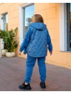 Жіночий теплий костюм штани+куртка синього кольору 35083