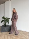 Жіночий теплий костюм вiльного крою кавового кольору 35294