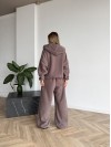 Жіночий теплий костюм вiльного крою кавового кольору 35294