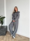 Жіночий теплий костюм вiльного крою сiрого кольору 35295