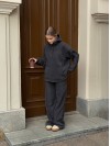 Женский теплый костюм из флиса графитового цвета 35289
