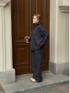 Женский теплый костюм из флиса графитового цвета 35289