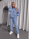 Жіночий теплий костюм з хутра Теддi блакитного кольору 35884