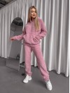 Жіночий теплий костюм з хутра Теддi рожевого кольору 35883