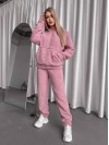 Жіночий теплий костюм з хутра Теддi рожевого кольору 35883