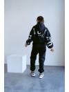 Жіночий теплий костюм з написом чорного кольору 34213