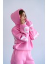 Жіночий теплий костюм з написом рожевого кольору 34217