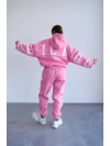 Жіночий теплий костюм з написом рожевого кольору 34217