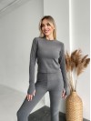 Жіночий теплий термокостюм графiтового кольору 35657