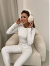 Жіночий теплий термокостюм молочного кольору 35784
