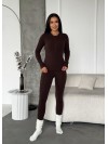 Жіночий термо-костюм коричневого кольору 35339