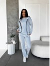 Жіночий велюровий костюм 3-ка блакитного кольору 33849