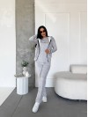 Жіночий велюровий костюм 3-ка сiрого кольору 33845