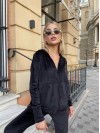 Жіночий велюровий костюм двійка чорного кольору 34582