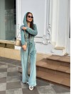 Жіночий велюровий костюм фiсташкового кольору 34788