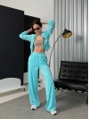 Женский велюровый костюм мятного цвета 34783