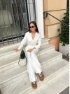 Жіночий велюровий костюм молочного кольору 34787