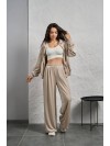 Жіночий велюровий костюм на змiйцi бежевого кольору 35511