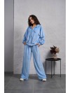 Жіночий велюровий костюм на змiйцi блакитного кольору 35513