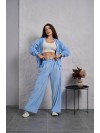 Жіночий велюровий костюм на змiйцi блакитного кольору 35513