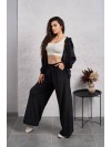 Жіночий велюровий костюм на змiйцi чорного кольору 35512