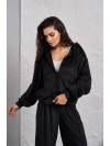 Жіночий велюровий костюм на змiйцi чорного кольору 35512