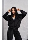 Жіночий велюровий костюм на змiйцi чорного кольору 35512