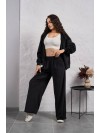 Жіночий велюровий костюм на змiйцi чорного кольору 35512