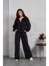 Жіночий велюровий костюм на змiйцi чорного кольору 35512