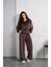 Жіночий велюровий костюм на змiйцi коричневого кольору 35515