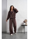 Жіночий велюровий костюм на змiйцi коричневого кольору 35515