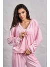 Жіночий велюровий костюм на змiйцi рожевого кольору 35514