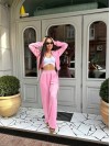 Женский велюровый костюм розового цвета 34777