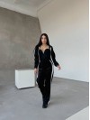 Жiночiй велюровий костюм з лампасами чорного кольору 34478