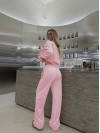 Жіночий велюровий костюм з топом рожевого кольору 35477