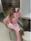 Жіночий велюровий костюм з топом рожевого кольору 35477