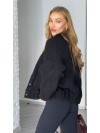 Жіночий вiльний бомбер букле чорного кольору 34446