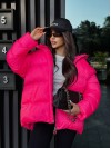 Жіночий зимовий пуховик малинового кольору 35261